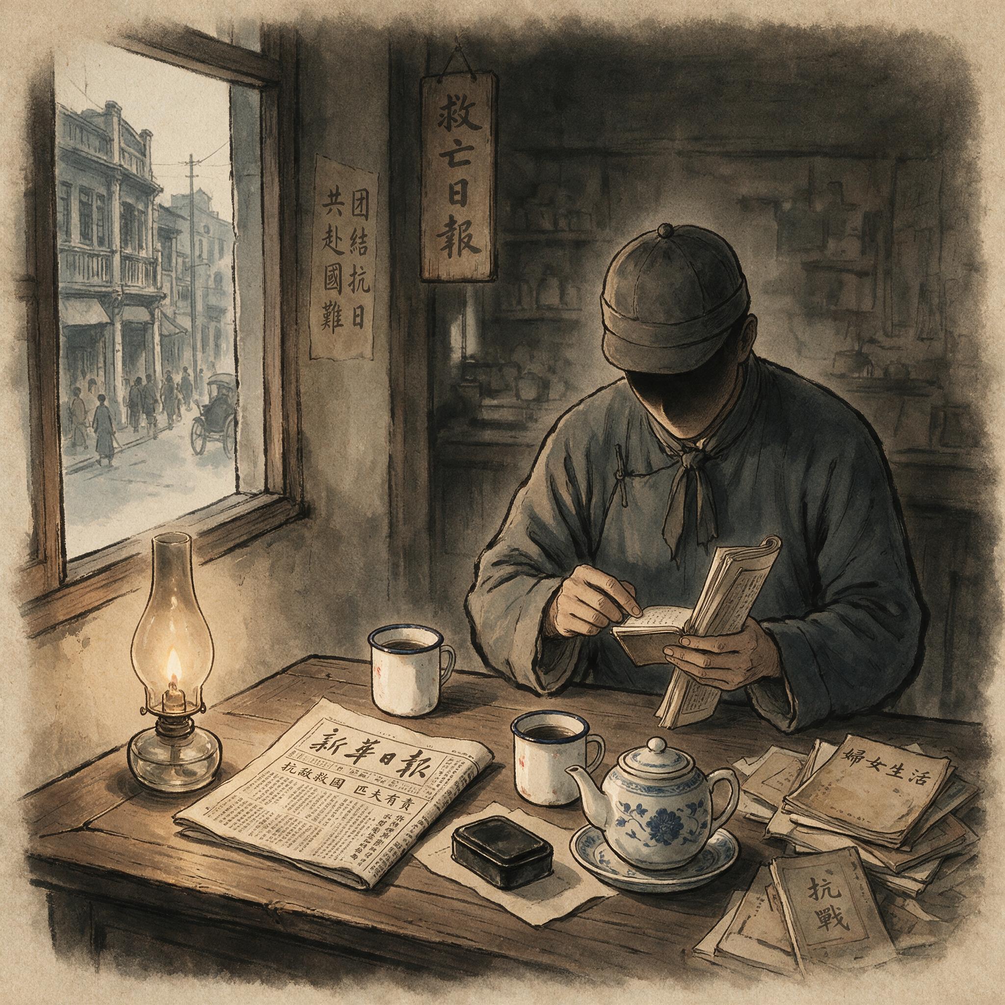 抗日统一战线中的双重身份：历史出版插图