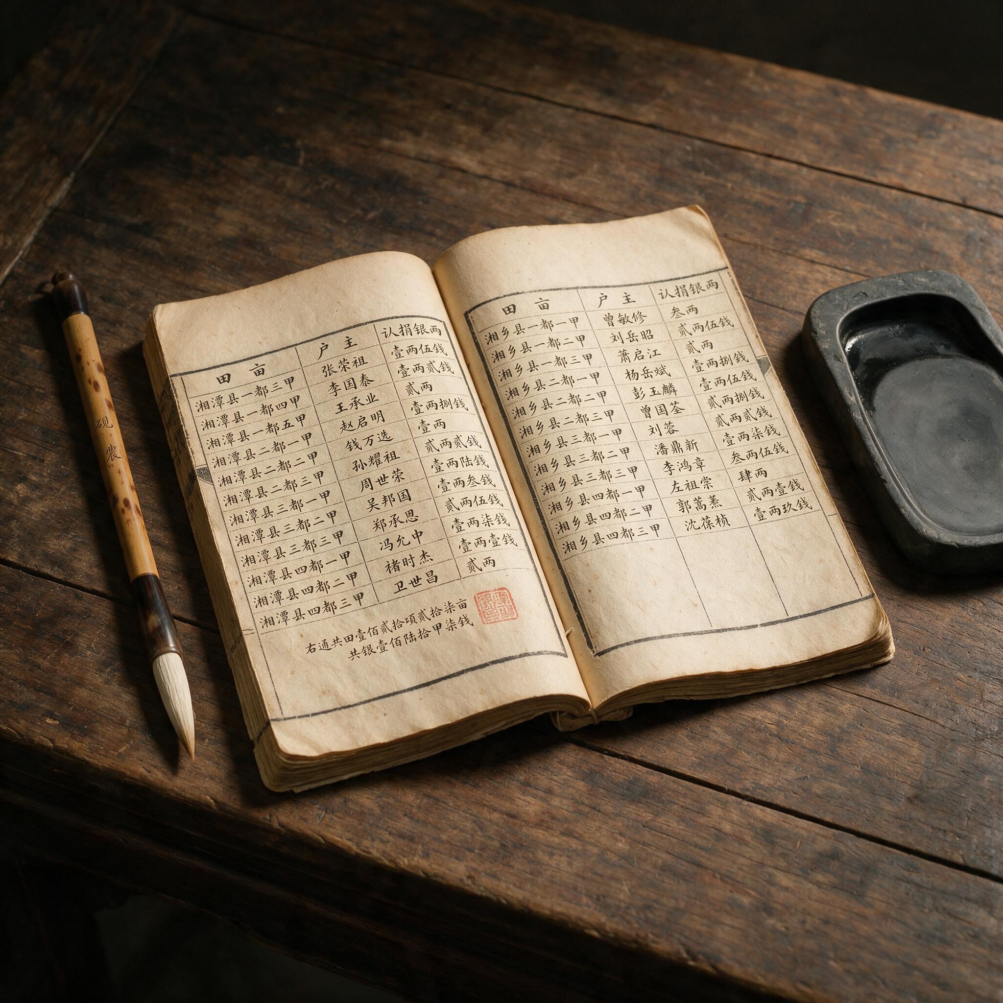 清代团练捐输名册示意图