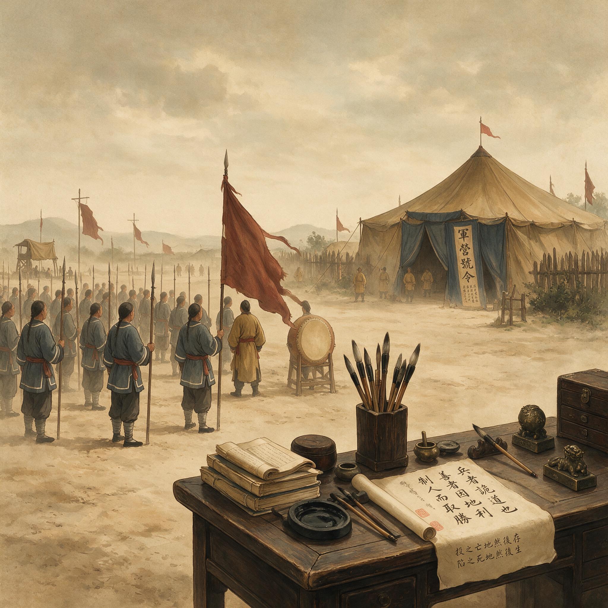 清代绿营士兵操练场景
