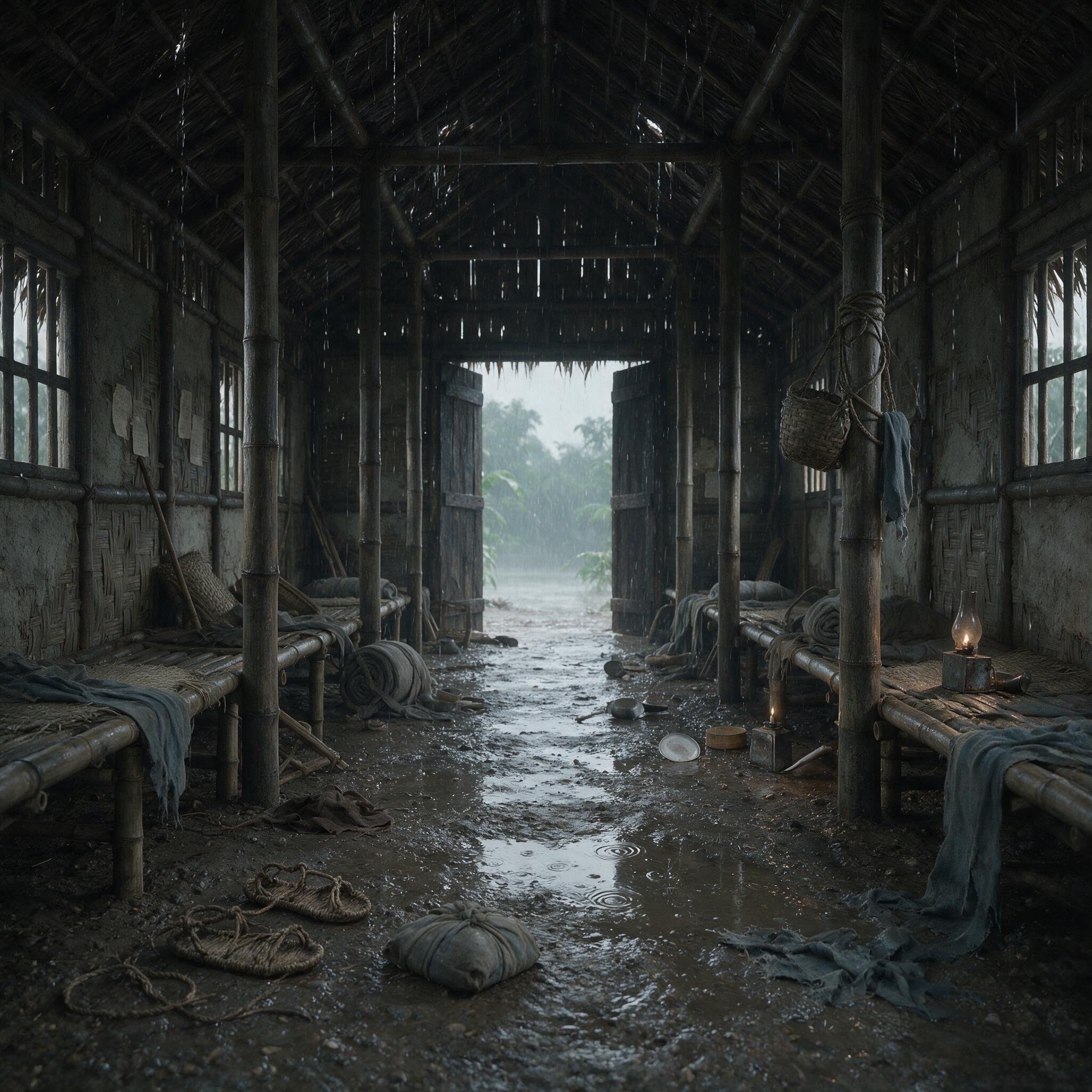 兰姆伽营房空荡的雨季
