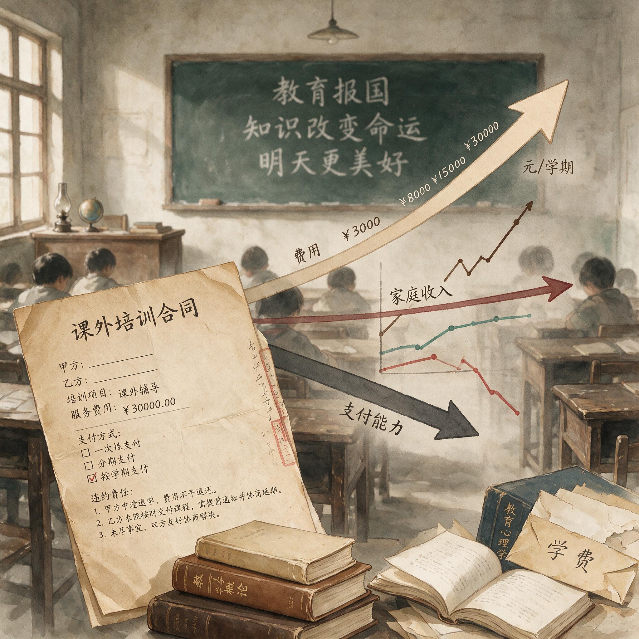课外培训课程包合同与现金流示意图