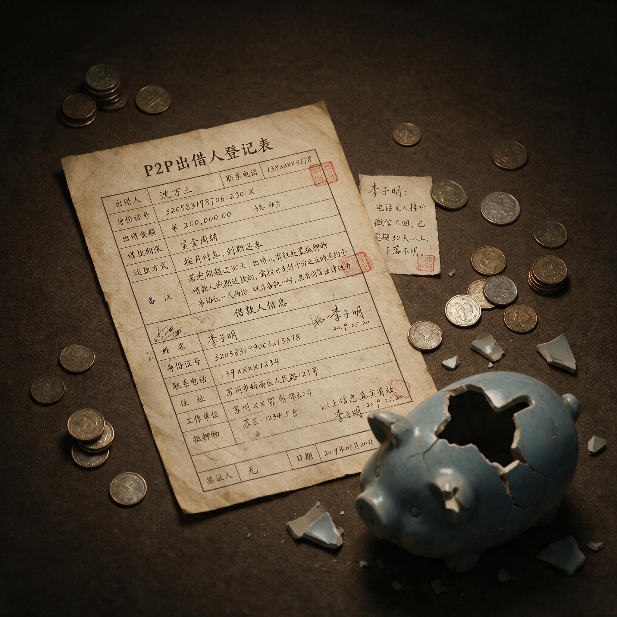P2P出借人信息登记表特写