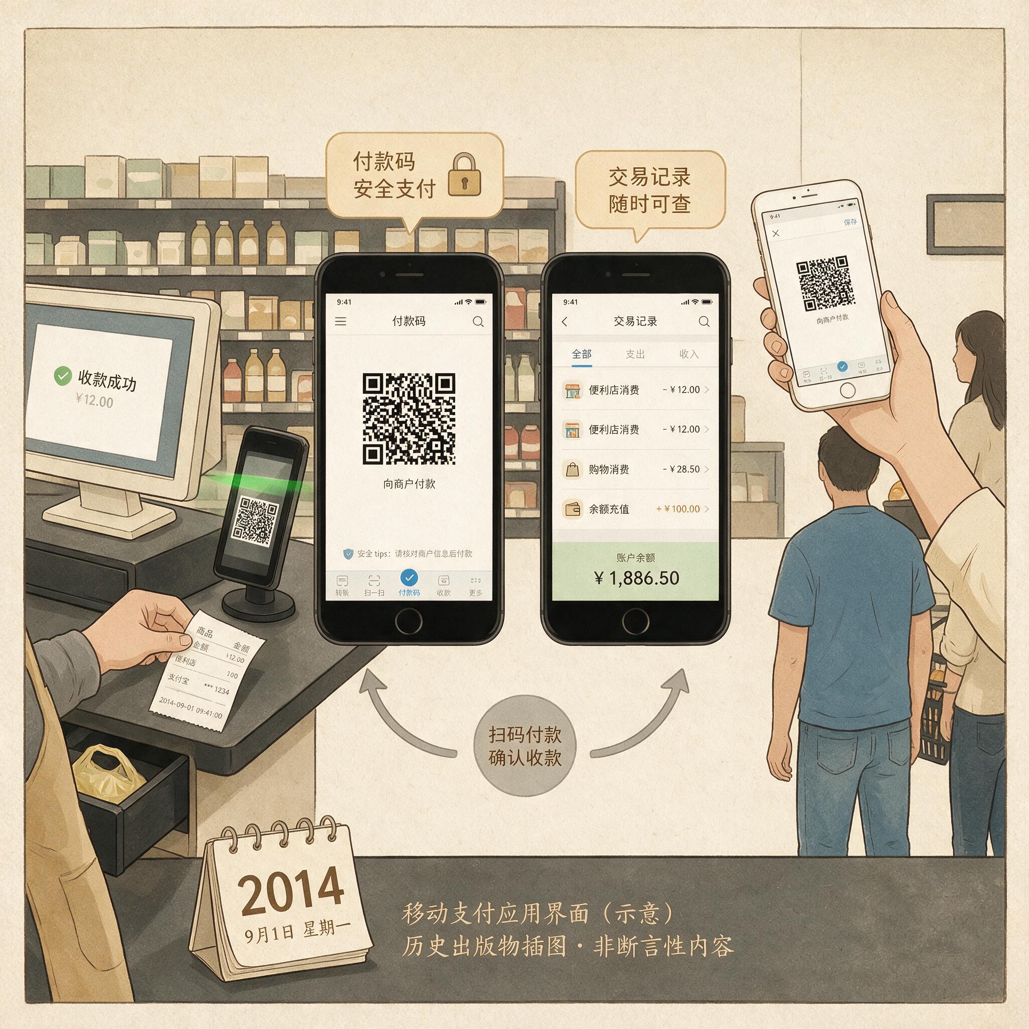 2014年移动支付应用界面(早期支付宝/微信支付)