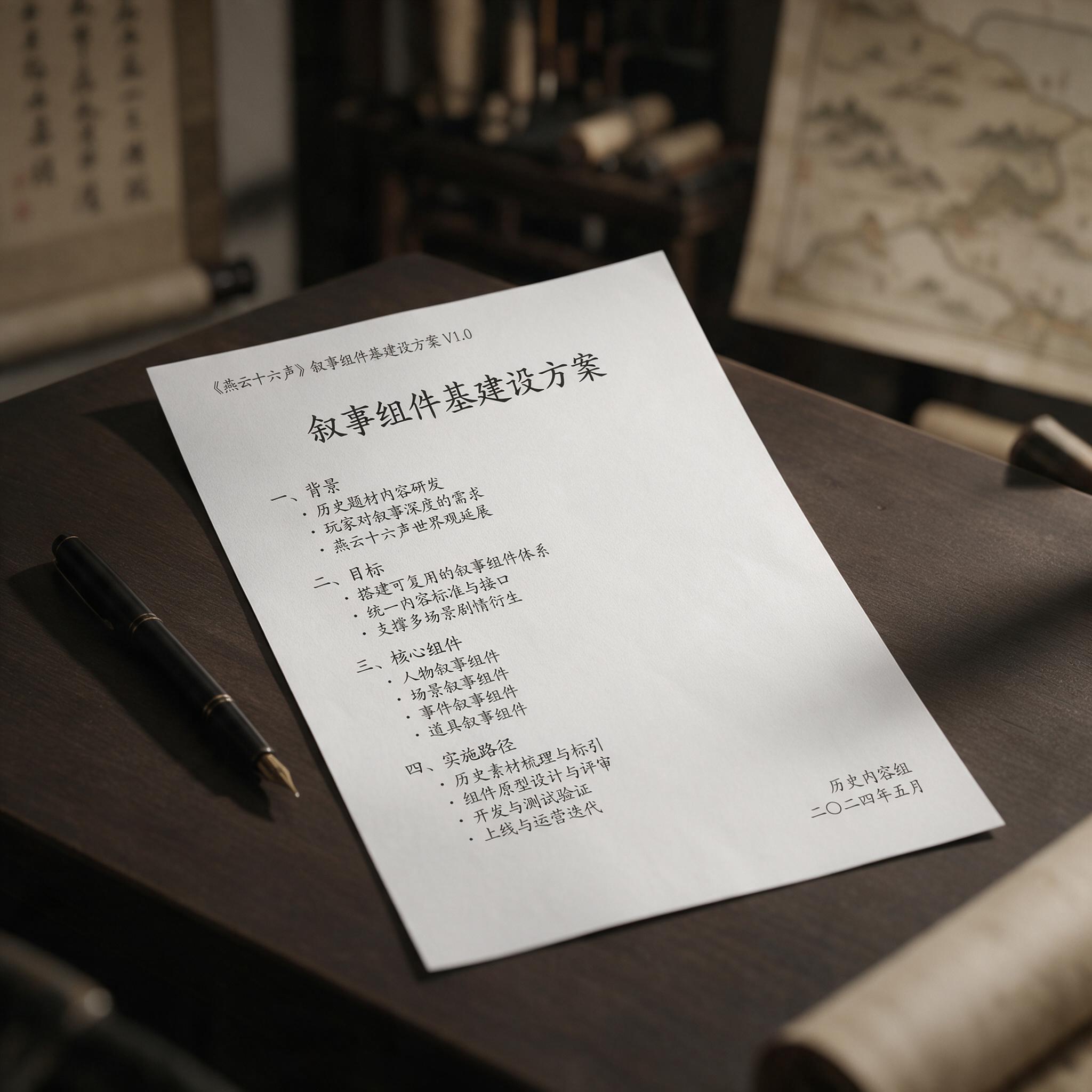 文件上签署“叙事组件库建设方案”